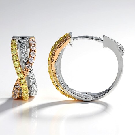 Orecchini in oro con Diamante Rosa I1 (CIRARI)