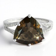 Zilveren ring met een rookkwarts