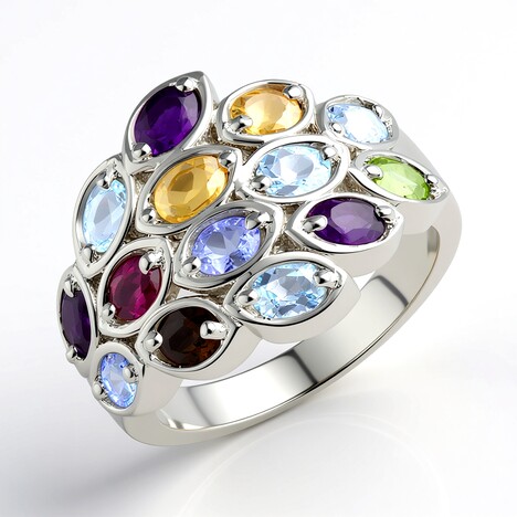 Anello in argento con Topazio Blu Cielo