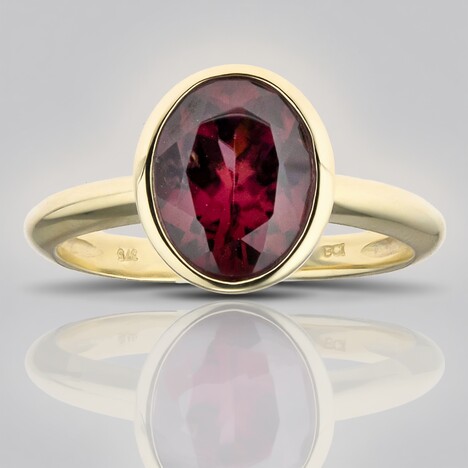 Anello in oro con Zircone Rosso (CUSTODANA)