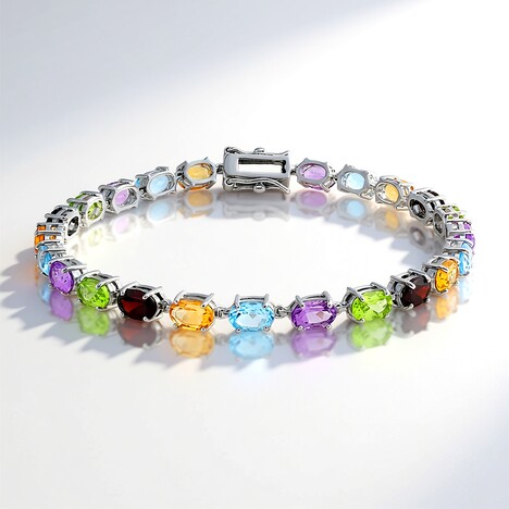 Bracciale in argento con Topazio Blu Cielo