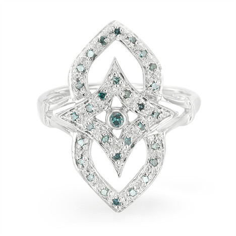 Bague en argent et Diamant fantaisie