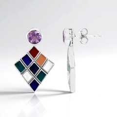 Orecchini in argento con Ametista Rose de France (SAELOCANA)