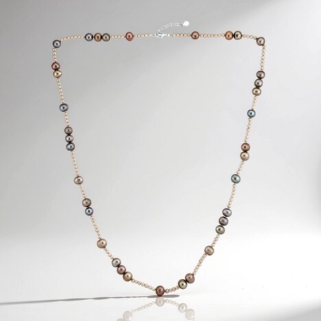 Collana in argento con Perla d'Acqua Dolce Argentata (TPC)