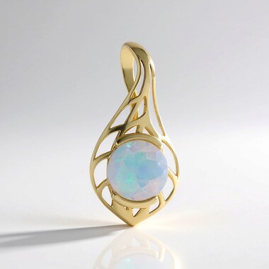 9K AAA Welo Opal Gold Pendant (Ornaments by de Melo)