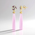 Boucles d'oreilles en argent et Calcédoine lavande (KM by Juwelo)