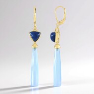 Zilveren oorbellen met Blauwe chalcedonen (KM by Juwelo)