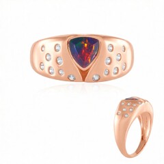 Zilveren ring met een Mezezo opaal (de Melo Essence)