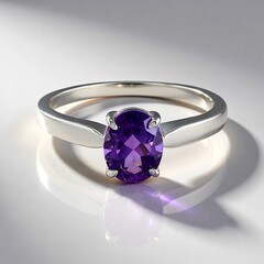 Anello in argento con Ametista Siberiana