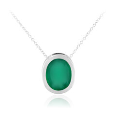 Collier en argent et Agate verte