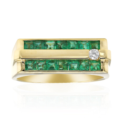 14K AAA Zambian Emerald Gold Ring (CIRARI)