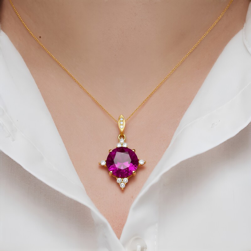 Pink Flouorite Silver Pendant