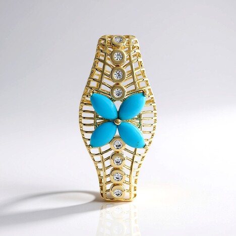 Pendentif en or et Turquoise Sleeping Beauty (Ornaments by de Melo)