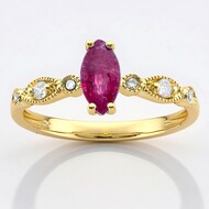 Bague en or et Rubis AAA du Mozambique