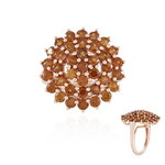 Zilveren ring met Bruine Zirkonen (Adela Silber)
