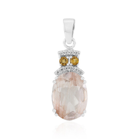Pendentif en argent et Quartz rutile cuivré