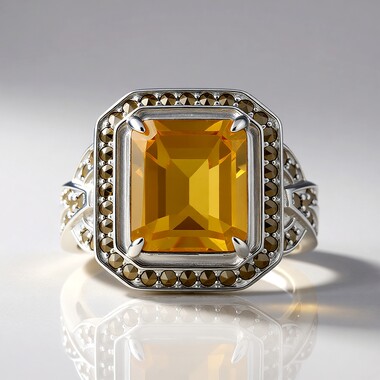 Anillo en plata con Citrino (Annette classic)