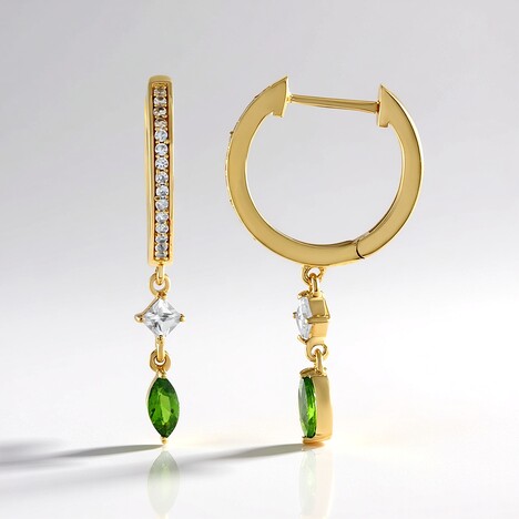 Orecchini in argento con Diopside Russo
