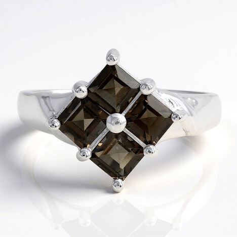 Anello in argento con Quarzo Fumè