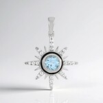 Ciondolo in argento con Topazio Blu Cielo