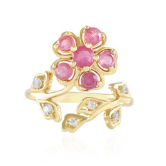 Pinkfarbener Madagaskar-Saphir-Silberring