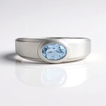 Bague en argent et Aigue-marine du Brésil