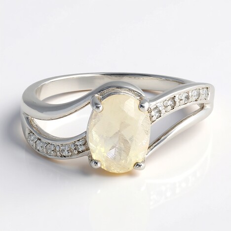 Anello in argento con Pietra del Sole Argentata