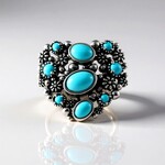 Anello in argento con Turchese Sleeping Beauty (Desert Chic)