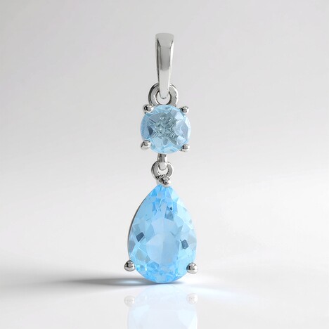 Ciondolo in argento con Topazio Blu Cielo