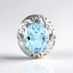 Sky Blue Topaz Silver Pendant