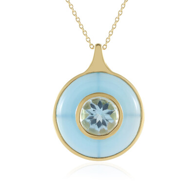 Collana in argento con Calcedonio Blu (KM by Juwelo)