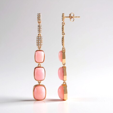 Orecchini in argento con Opale Rosa (de Melo Essence)