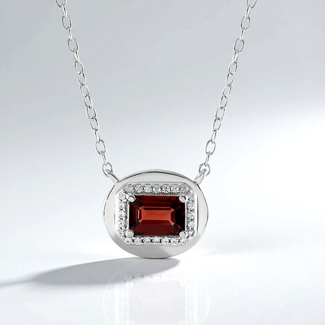 Collana in argento con Granato Mozambico