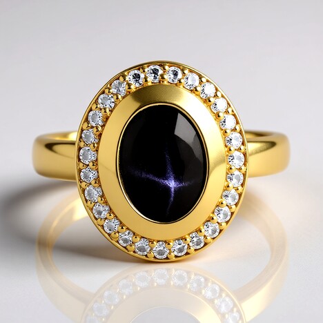 Anello in argento con Diopside Stellato d'India