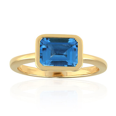 Schweizblauer Topas-Goldring (Adela Gold)