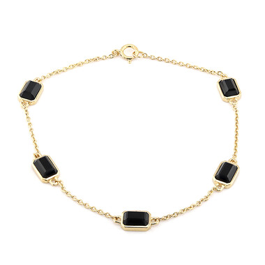Schwarzer Onyx-Silberarmband