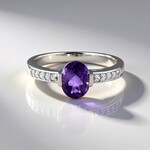 Anello in argento con Ametista del Marocco