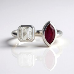 Bague en argent et Rubis de Madagascar