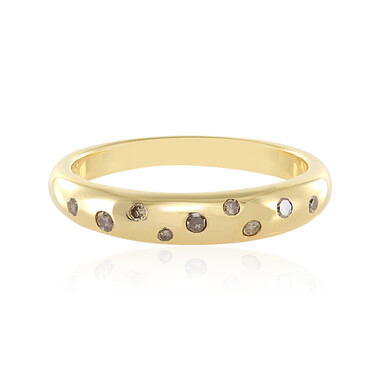 I3 Champagner-Diamant-Silberring