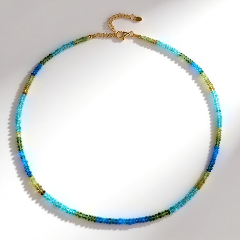 Collana in argento con Apatite Blu Neon