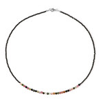 Zilveren halsketting met toermalijnen