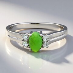 Anello in argento con Crisoprasio Imperiale