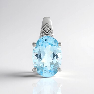 Sky Blue Topaz Silver Pendant