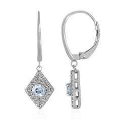 Boucles d'oreilles en argent et Topaze bleu ciel