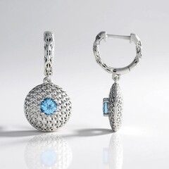 Orecchini in argento con Topazio Blu Cielo
