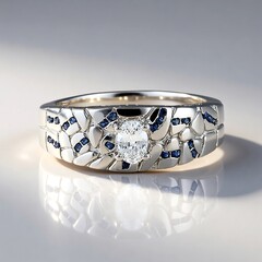 Anello in argento con Zaffiro Bianco (Adela Silber)