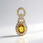 Ciondolo in oro con Zaffiro Ceylon Giallo (AMAYANI)