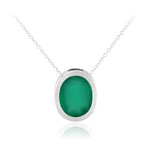 Collar en plata con Ágata verde (MONOSONO COLLECTION)
