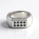 Anello in ottone con Diamante Blu I3 (Juwelo Style)