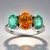 Anello in oro con Zaffiro Arancione Ban Ka Cha
